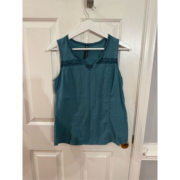 Kuhl Katrin Teal Embroidered Tank Top sz S EUC - Picture 2 of 12